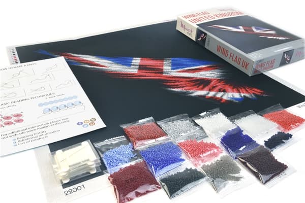 Pärlbroderi Brodera efter nummer Wing Flag UK