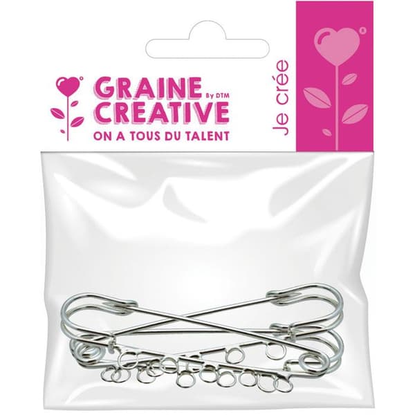 Silver 5-håls broschnålar 3 stycken - Silver creative seed