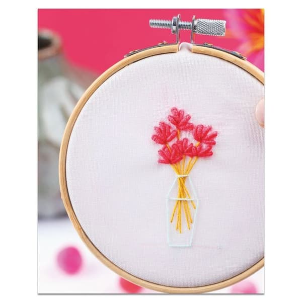 Broderi kit - Franska kit - Blomma - 5 blommor - Handledning ingår - Enkla nybörjare