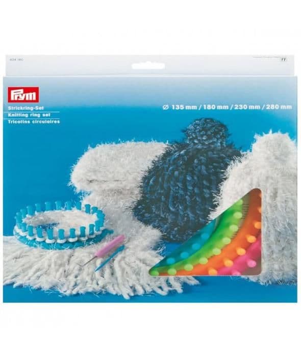 Cirkulära stickor - PRYM - 13,5cm-18cm-23cm-28cm - 4 stycken - Blandade färger - 24 till 41 maskor