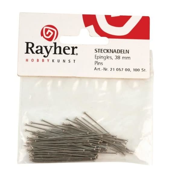 "Nålar - Rayher - 45 mm - Paket med 100 - Fästning av paljetter - Hantverksprojekt"