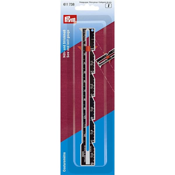 Couturomètre - PRYM - 12,5 cm - Svart - Mäta - Justera - Märka