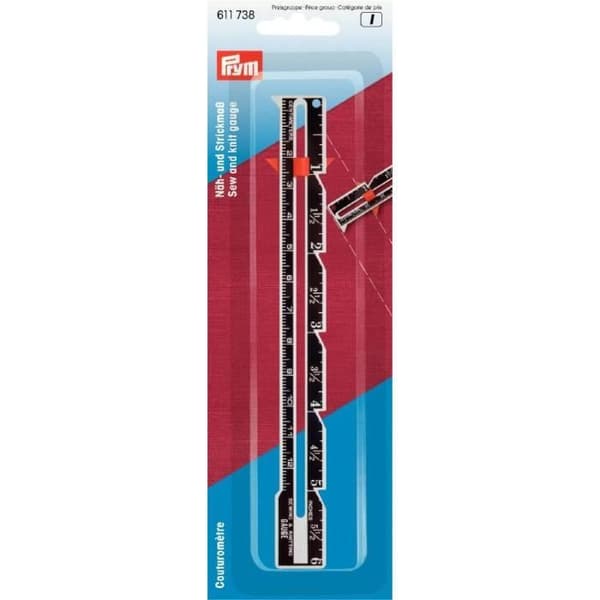 Couturomètre - PRYM - 12,5 cm - Svart - Mäta - Justera - Märka
