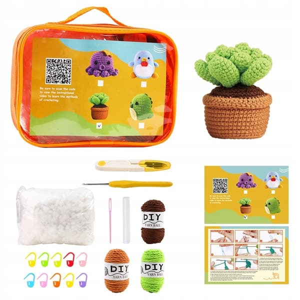 HÆKLEKIT Komplet DIY Gave Børneplante