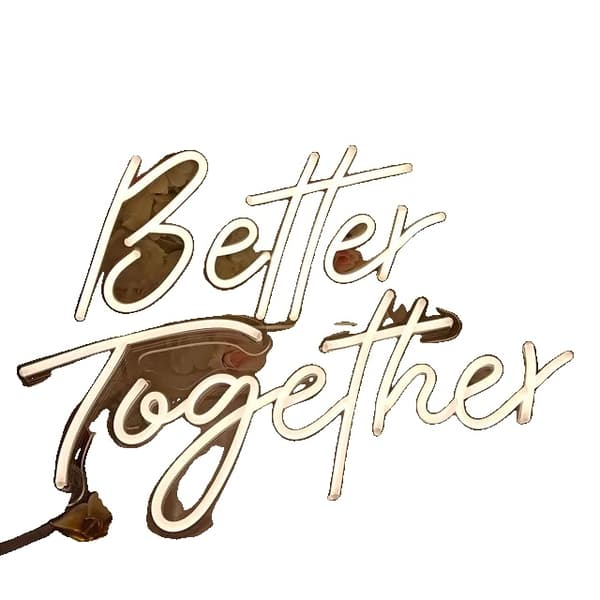 LED Neon -kylttivalot, onnellinen syntymäpäiväkoriste, sisä- ja ulkokäyttöön, Herra Rouva, EU-pistoke Better Together