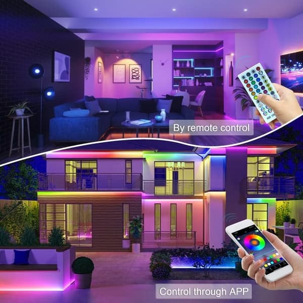 RGB Neon LED-valosarja – Joustava IP65 vedenkestävä LED-neonlamppu sisä- ja ulkokäyttöön, sovelluksella ja kaukosäätimellä, useita valotiloja