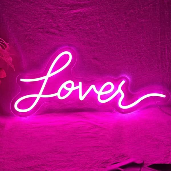 "Lover" LED Neonskilt - Dæmpbar USB Væglampe til Bryllupper og Soveværelser | Bryllups- og jubilæumsgave