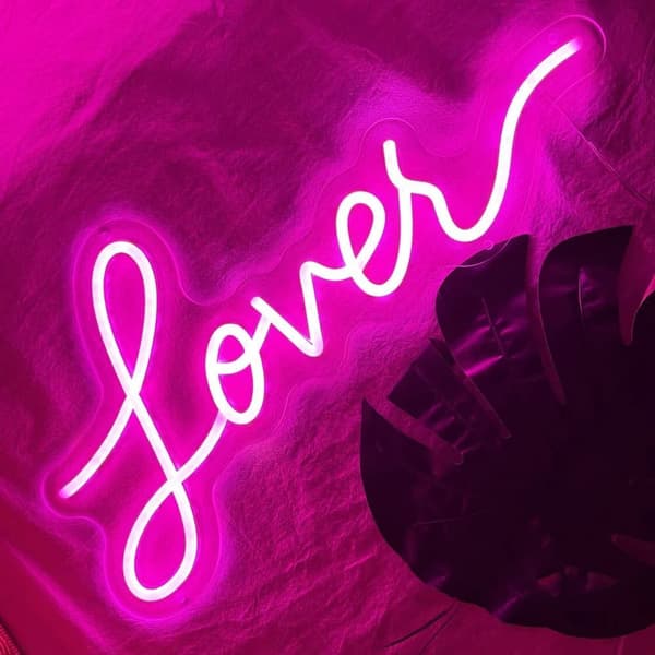"Lover" LED Neonskilt - Dæmpbar USB Væglampe til Bryllupper og Soveværelser | Bryllups- og jubilæumsgave