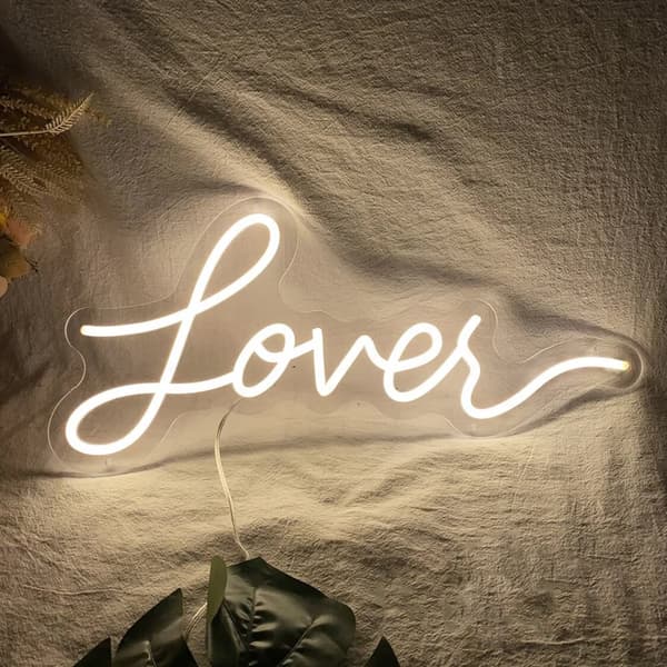 "Lover" LED Neonskilt - Dæmpbar USB Væglampe til Bryllupper og Soveværelser | Bryllups- og jubilæumsgave