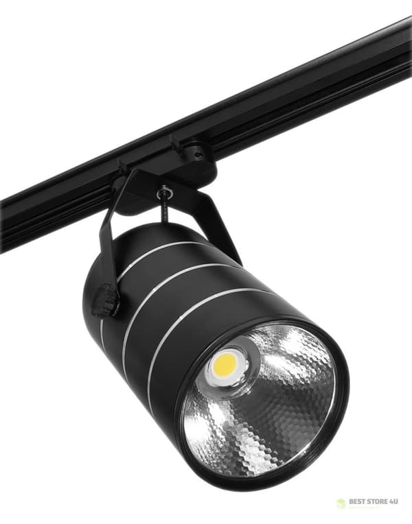 LED butikslampe enfaset skinnespotlight sort 30w 2550 lm neutralt lys 4000k