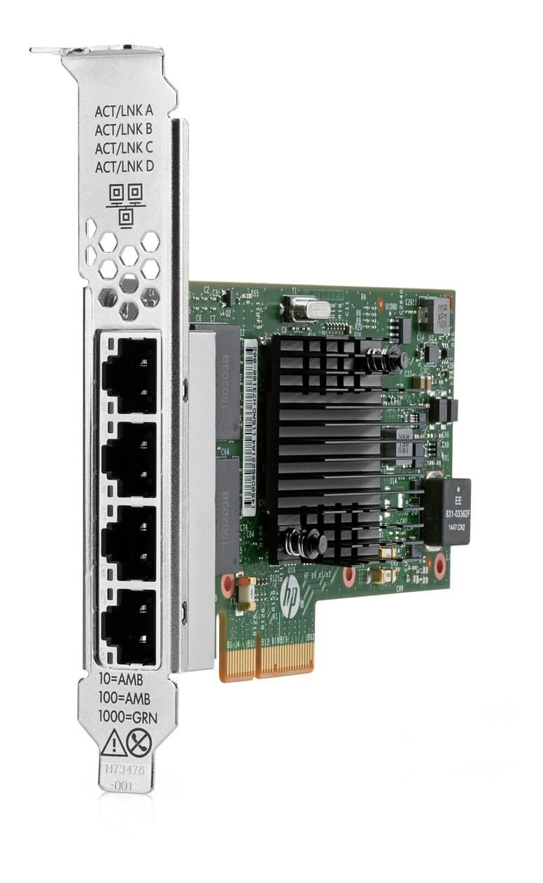 HPE 366T - Nätverksadapter - PCIe 2.1 x4 låg profil - Gigabit Ethernet x 4 - för ProLiant DL20 Gen10, DL20 Gen9, DL360 Gen10, DL380 Gen10, ML30 Gen10, ML350 Gen10