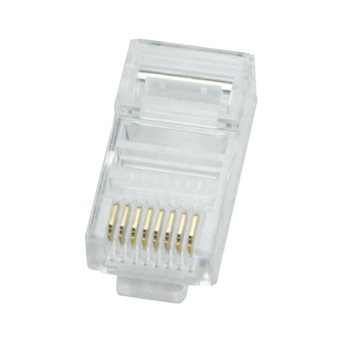 LogiLink MP0002, RJ-45, Gjennomsiktig, Hankjønn, Cat5e, Gull, 100 stykker