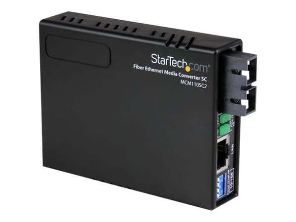StarTech.com MCM110SC2 nettverksmediakonverterer 100 Mbit/s 1310 nm Multi-modus Sort