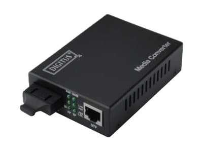 DIGITUS Professional DN-82121-1 - Fibermediekonverterare - 1GbE - 10Base-T, 1000Base-LX, 100Base-TX, 1000Base-T - RJ-45 / SC enkelläge - upp till 10