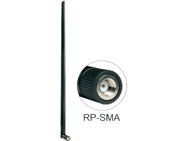 Delock WLAN - Antenne - Wi-Fi - 9 dBi - rundtstrålende - svart