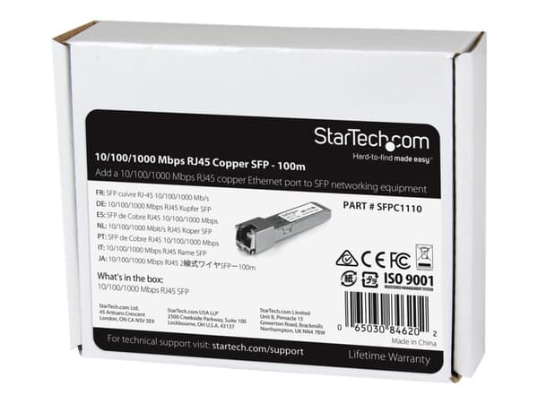 StarTech.com SFPC1110 nettverkstransceivermodul Kopper 1250 Mbit/s SFP