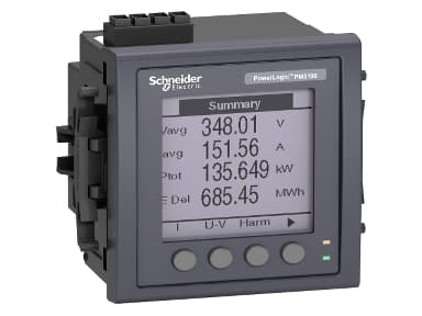 Schneider Electric PM5110, Innland, Strøm, Power factor, Power frequency, Spenning, Sort, LCD, Flush-montert, firkant