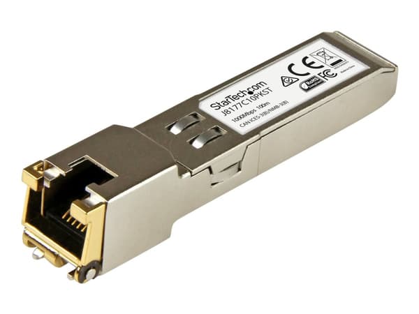 StarTech.com 10 Pack of HPE J8177C Compatible SFP Module, 1000BASE-T, SFP to RJ45 Cat6/Cat5e, 1GE Gigabit Ethernet SFP, RJ-45 (Copper) 100m, HPE 1810