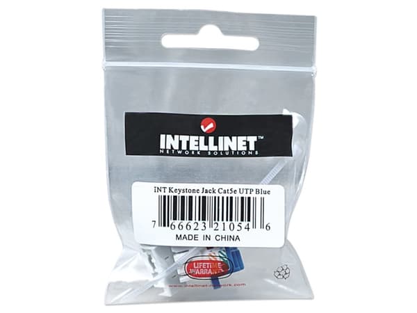 Intellinet import, Flat, Blå, RJ-45, Hunkjønn, 22/26, Cat5e