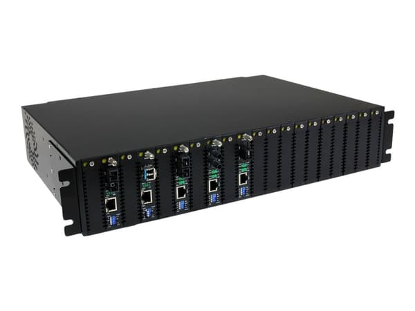 StarTech.com 10/100 Mbps Ethernet to Fiber Optic Media Converter - Steel - Chassis Mount - ST Multimode - 1310nm - 2km (ET90110ST2) - Fibermedieomfor