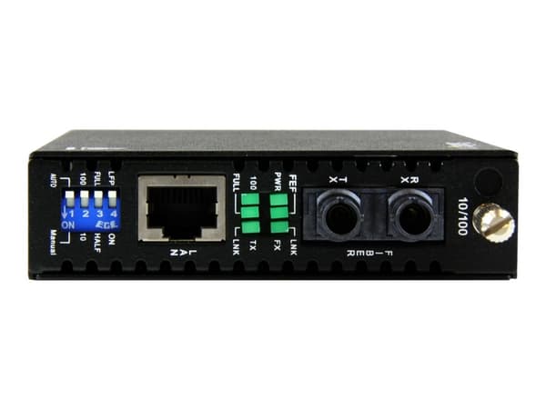 StarTech.com 10/100 Mbps Ethernet to Fiber Optic Media Converter - Steel - Chassis Mount - ST Multimode - 1310nm - 2km (ET90110ST2) - Fibermedieomfor