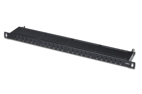 Digitus Class E, RJ-45, Musta, Metalli, Telinekiinnitys, 0.5U, 8P8C
