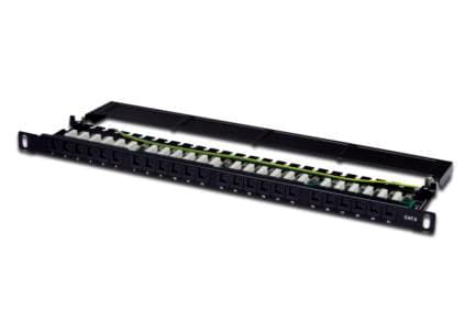 Digitus Class E, RJ-45, Musta, Metalli, Telinekiinnitys, 0.5U, 8P8C