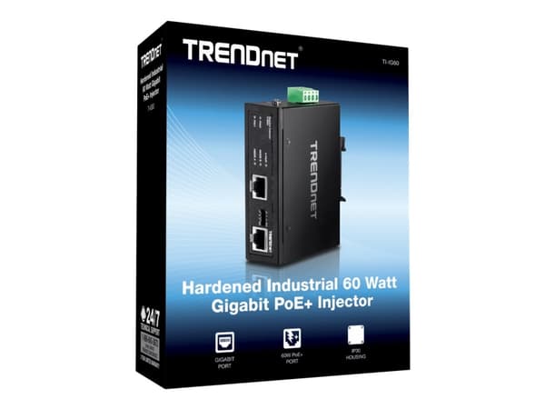 TRENDnet TI-IG60 - Strömtillförsel (kan monteras på DIN-skena) - 60 Watt - utgångskontakter: 1 - TAA-kompatibel