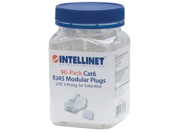 Intellinet 790604, RJ45, Gjennomsiktig, Polykarbonat, Cat6, U/UTP (UTP), Gull