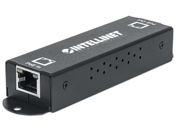 Intellinet 560962, Gigabit Ethernet, 10,100,1000 Mbit/s, IEEE 802.3, IEEE 802.3ab, IEEE 802.3af, IEEE 802.3at, IEEE 802.3u, Cat5, Cat5e, Sort, Metall