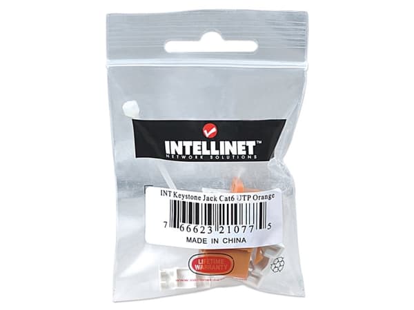 Intellinet 210775, Tasainen, Oranssi, RJ-45, Naaras, 22/26, Cat6
