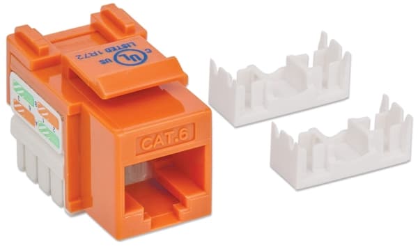 Intellinet 210775, Tasainen, Oranssi, RJ-45, Naaras, 22/26, Cat6