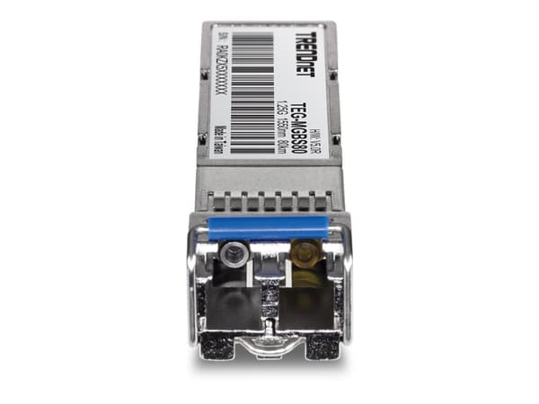 TRENDnet TEG MGBS80 - SFP-sändar/mottagarmodul (mini-GBIC) - 1GbE - 1000Base-LX - LC enkelläge - upp till 80 km - 1550 nm - TAA-kompatibel