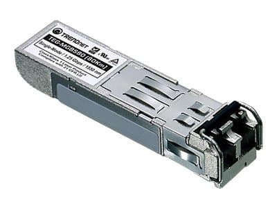 TRENDnet TEG MGBS80 - SFP-sändar/mottagarmodul (mini-GBIC) - 1GbE - 1000Base-LX - LC enkelläge - upp till 80 km - 1550 nm - TAA-kompatibel
