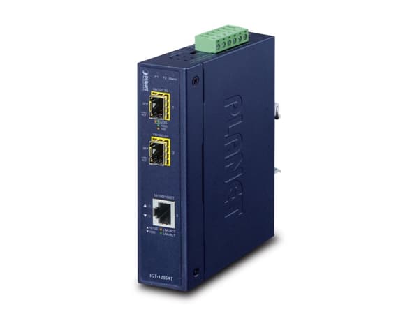 PLANET IGT-1205AT - Fibermedieomformer - GigE - 10Base-T, 100Base-TX, 1000Base-T - RJ-45 / SFP (mini-GBIC)