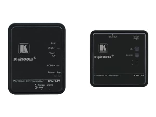 Kramer KW-14 Expandable Wireless High Definition Transmitter & Receiver - Trådlös ljud-/videoförlängare - upp till 30 m