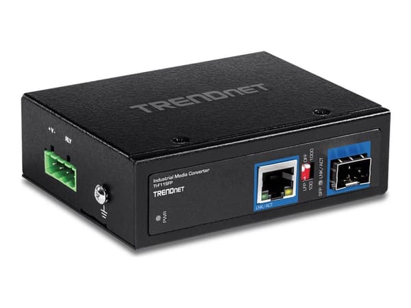 TRENDnet TI-F11SFP - Medieomformer - 1GbE - 10Base-T, 100Base-TX, 1000Base-T - RJ-45 / SFP (mini-GBIC) - TAA-samsvar