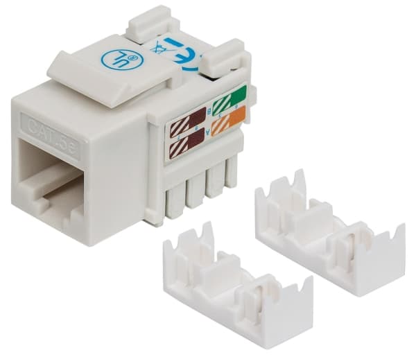 Intellinet 210355, Tasainen, Valkoinen, RJ-45, Naaras, 22/26, Cat5e