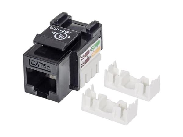 Intellinet 210416, Flad, Sort, RJ-45, Hunstik, 22/26, Cat5e