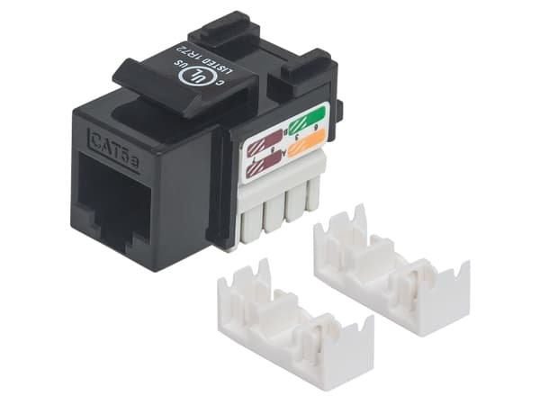 Intellinet 210416, Flad, Sort, RJ-45, Hunstik, 22/26, Cat5e