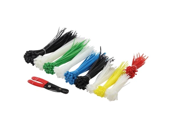 LogiLink Cable Tie Set - Kabelfestebånd - svart, hvit, blå, gul, rød, grønn (en pakke 600)