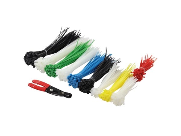 LogiLink Cable Tie Set - Kabelfestebånd - svart, hvit, blå, gul, rød, grønn (en pakke 600)