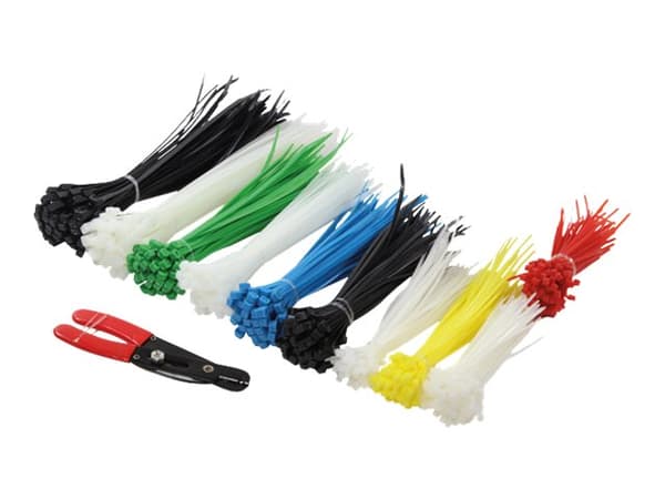LogiLink Cable Tie Set - Kabelfestebånd - svart, hvit, blå, gul, rød, grønn (en pakke 600)