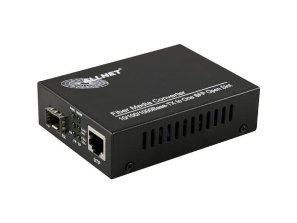 ALLNET ALL-MC104G-SFP1, 1000 Mbit/s, IEEE 802.3,IEEE 802.3ab,IEEE 802.3u,IEEE 802.3x,IEEE 802.3z, Gigabit Ethernet, 10,100,1000 Mbit/s, 10BASE-T,100B