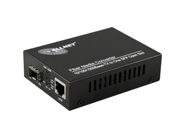 ALLNET ALL-MC104G-SFP1, 1000 Mbit/s, IEEE 802.3,IEEE 802.3ab,IEEE 802.3u,IEEE 802.3x,IEEE 802.3z, Gigabit Ethernet, 10,100,1000 Mbit/s, 10BASE-T,100B