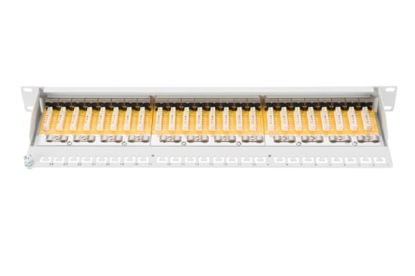 DIGITUS Professional DN-91624S-EC - Patch-panel - CAT 6 - RJ-45 X 24 - svart, RAL 9005 - 1U - 19"