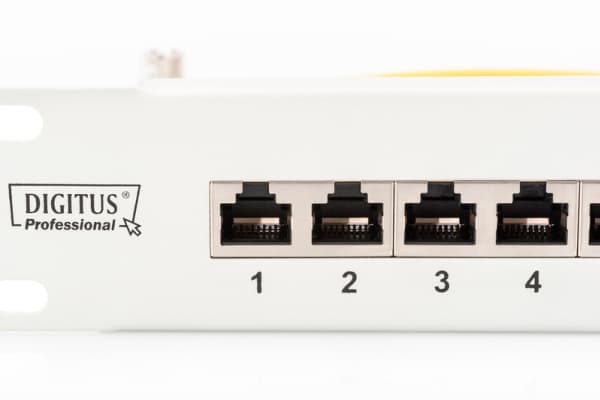 DIGITUS Professional DN-91624S-EC - Patch-panel - CAT 6 - RJ-45 X 24 - svart, RAL 9005 - 1U - 19"