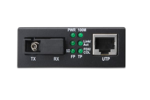 DIGITUS Professional DN-82122 - Fibermediekonverterare - GigE - 10Base-T, 1000Base-LX, 100Base-TX, 1000Base-T - RJ-45 / SC enkelläge - upp till 20 km
