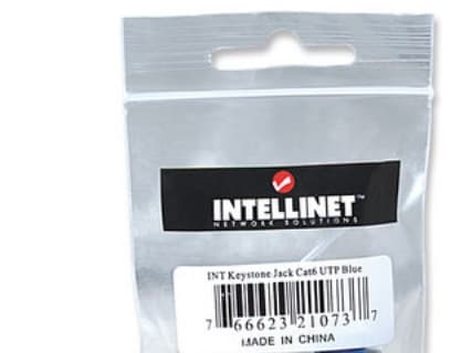 Intellinet 210737, Tasainen, Sininen, RJ-45, Naaras, 22/26, Cat6