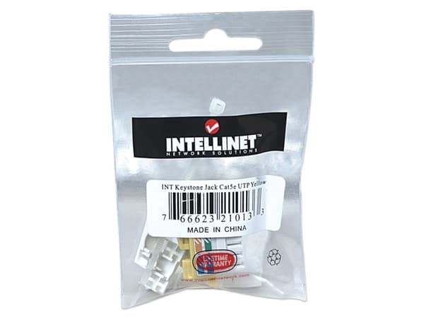 Intellinet 210133, litteä, keltainen, RJ-45, uros, 22/26, Cat5e